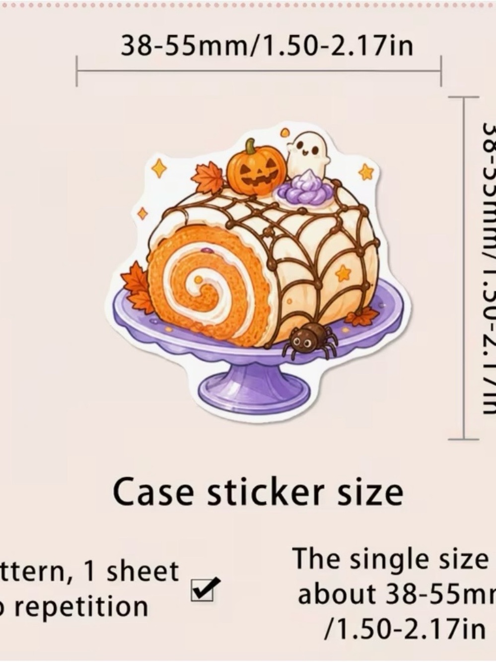 50 Halloween Cute Ghost Stickers Purple Orange Reading Baking Cleaning Desserts - Picture 15 of 16